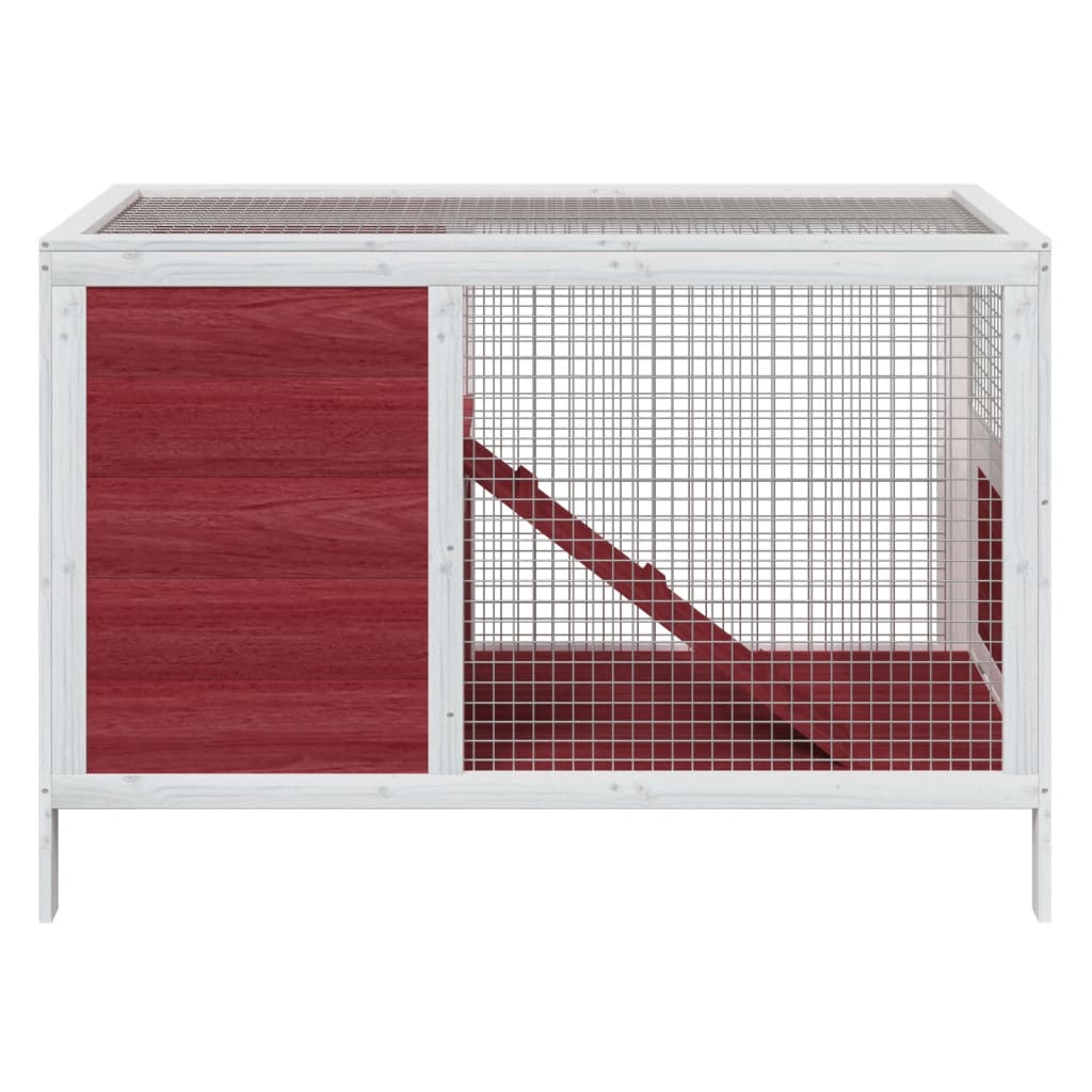 VidaXL Konijnenhok 103x44x69,5 cm massief grenenhout mokkakleurig