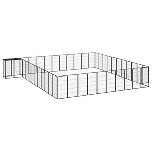 Vidaxl 46-tlg. Hundelaufstall Schwarz 50x100cm Stahl Pulverbeschichtet