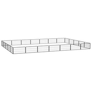 vidaXL Hondenkennel 24 panelen 100x50 cm gepoedercoat staal zwart