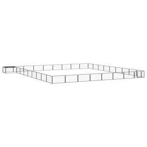 vidaXL Hondenkennel 36 panelen 100x50 cm gepoedercoat staal zwart