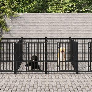 vidaXL Hondenkennel voor buiten 11,26 m² staal