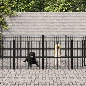 vidaXL Hondenkennel voor buiten 13,14 m² staal