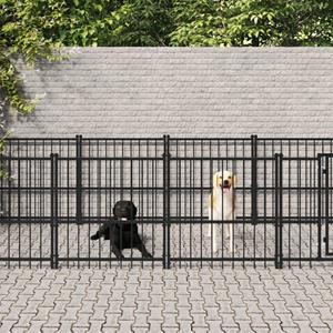 vidaXL Hondenkennel voor buiten 18,77 m² staal