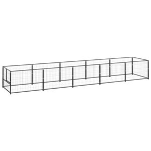 vidaXL Hondenkennel 5 m² staal zwart