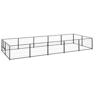VIDAXL Hundezwinger Schwarz 10 M² Stahl
