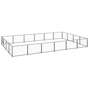 vidaXL Hondenkennel 24 m² staal zwart