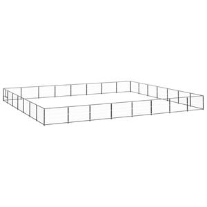 VIDAXL Hundezwinger Schwarz 56 M² Stahl