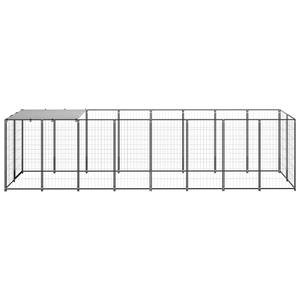 vidaXL Hondenkennel 4,84 m² staal zwart