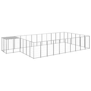 vidaXL Hondenkennel 19,36 m² staal zilverkleurig
