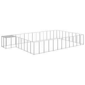 vidaXL Hondenkennel 30,25 m² staal zilverkleurig