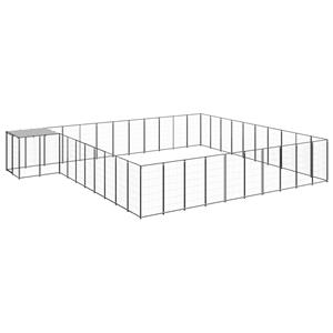 vidaXL Hondenkennel 31,46 m² staal zwart
