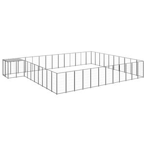 vidaXL Hondenkennel 37,51 m² staal zwart