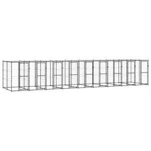 vidaXL Hondenkennel met dak 21,78 m² staal
