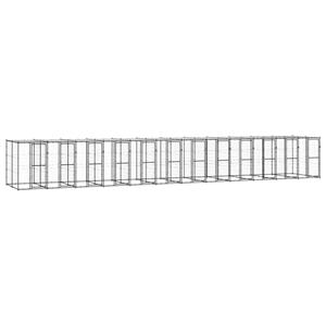 VIDAXL Outdoor-hundezwinger Stahl Mit Ãberdachung 29,04 M²