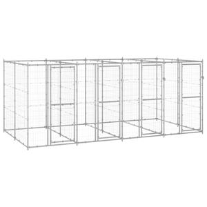 vidaXL Hondenkennel 9,68 m² gegalvaniseerd staal
