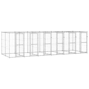 vidaXL Hondenkennel 14,52 m² gegalvaniseerd staal