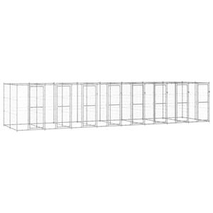 vidaXL Hondenkennel 19,36 m² gegalvaniseerd staal