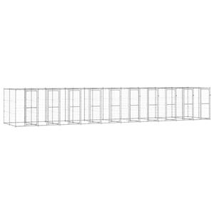 vidaXL Hondenkennel 24,2 m² gegalvaniseerd staal