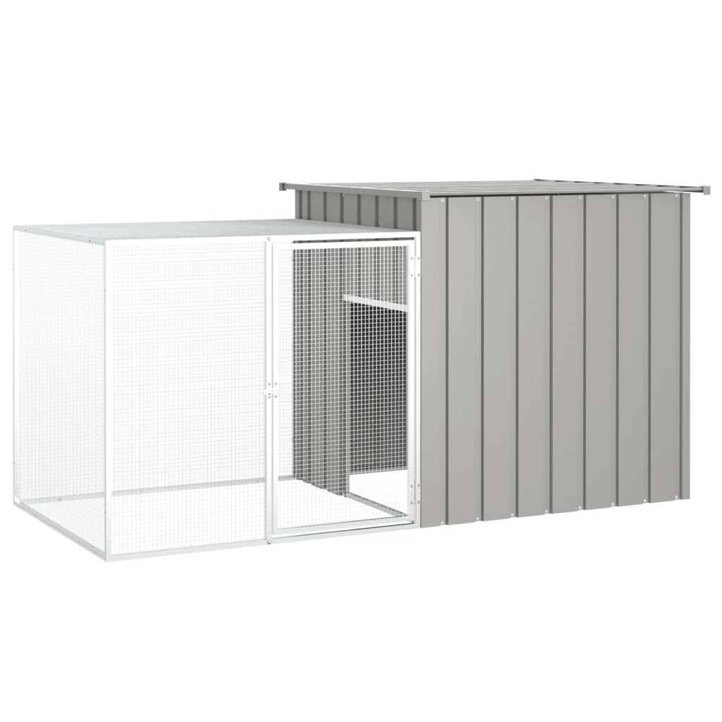 VidaXL Konijnenhok 200x91x100 cm gegalvaniseerd staal grijs