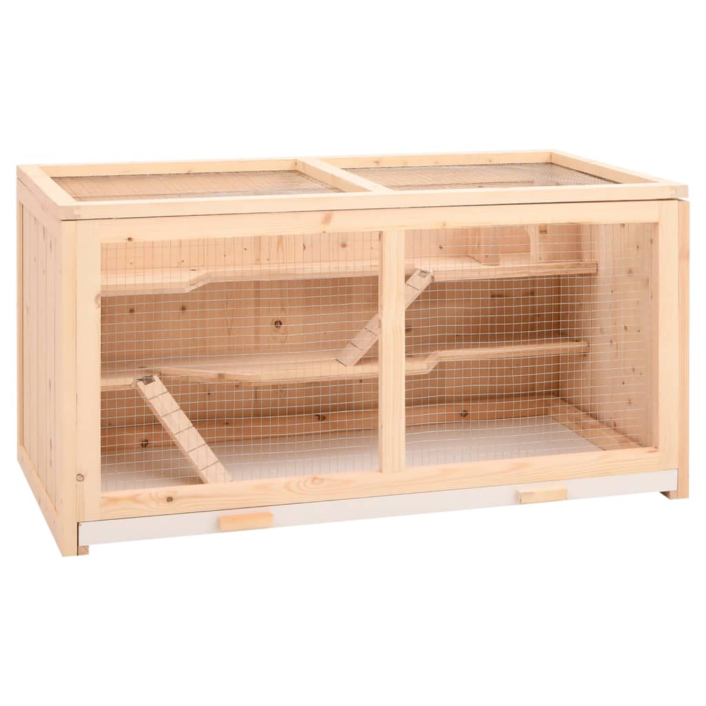 VidaXL Hamsterkooi 89,5x45x45 cm massief vurenhout