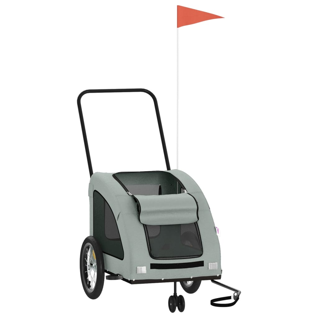 VidaXL Hondenfietstrailer oxford stof en ijzer grijs
