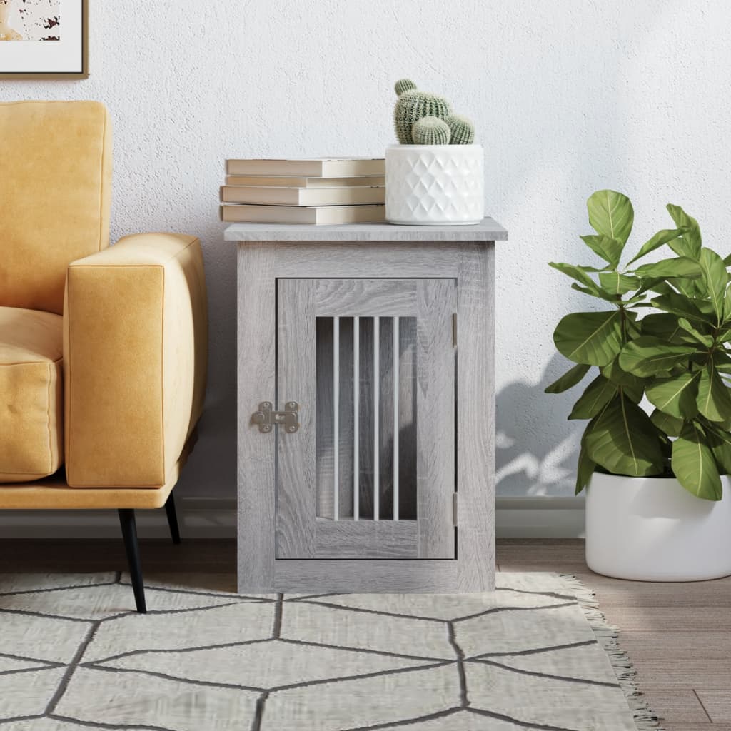 VidaXL Hondenbench 45x62x59 cm bewerkt hout grijs sonoma