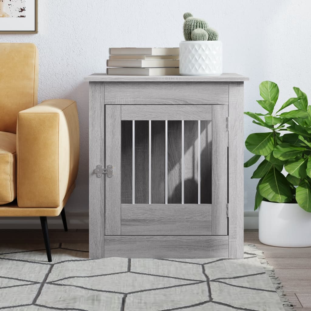 VidaXL Hondenbench 64,5x80x71 cm bewerkt hout grijs sonoma