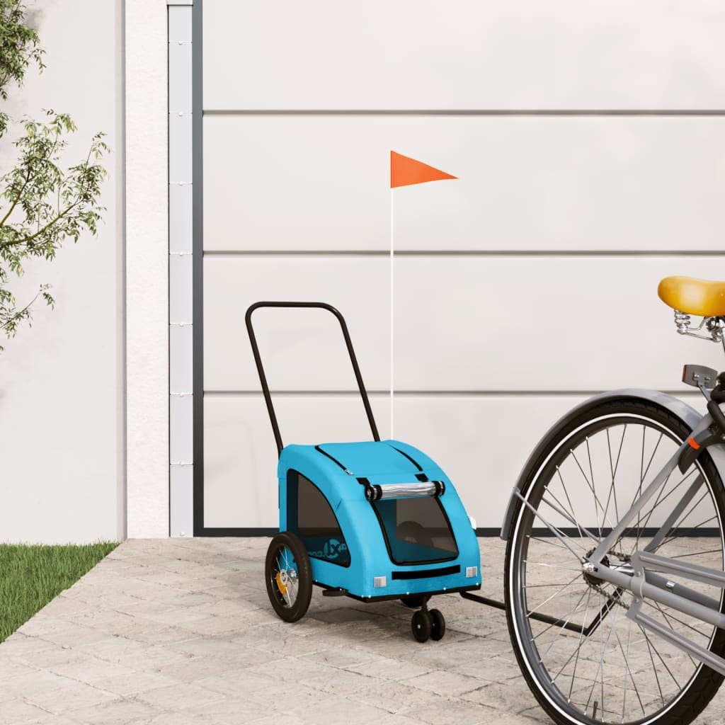 VidaXL Hondenfietstrailer oxford stof en ijzer blauw