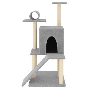 VidaXL Kattenmeubel met sisal krabpalen 110,5 cm lichtgrijs