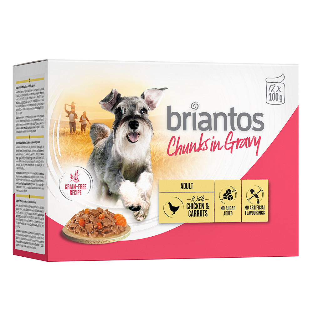 Briantos Chunks in Gravy 12 x 100 g - Kip & Wortel
