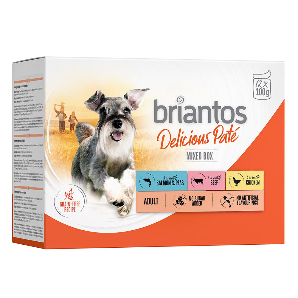 Voordeelpakket Briantos Delicious Paté 48 x 100 g - Mix: Kip, Rund & Zalm