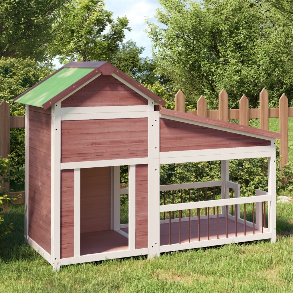 VidaXL Hondenhok 143x60,5x109 cm massief grenenhout mokkakleurig