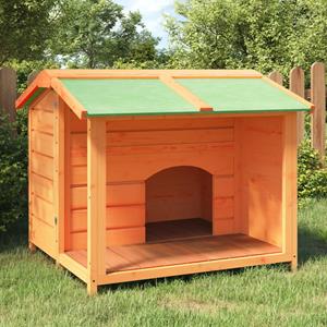 vidaxl Hondenhok 96x87x80,5 cm massief grenenhout bruin