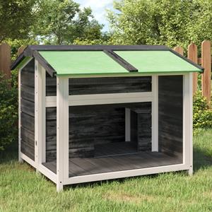 vidaxl Hondenhok 96x87x80,5 cm massief grenenhout grijs