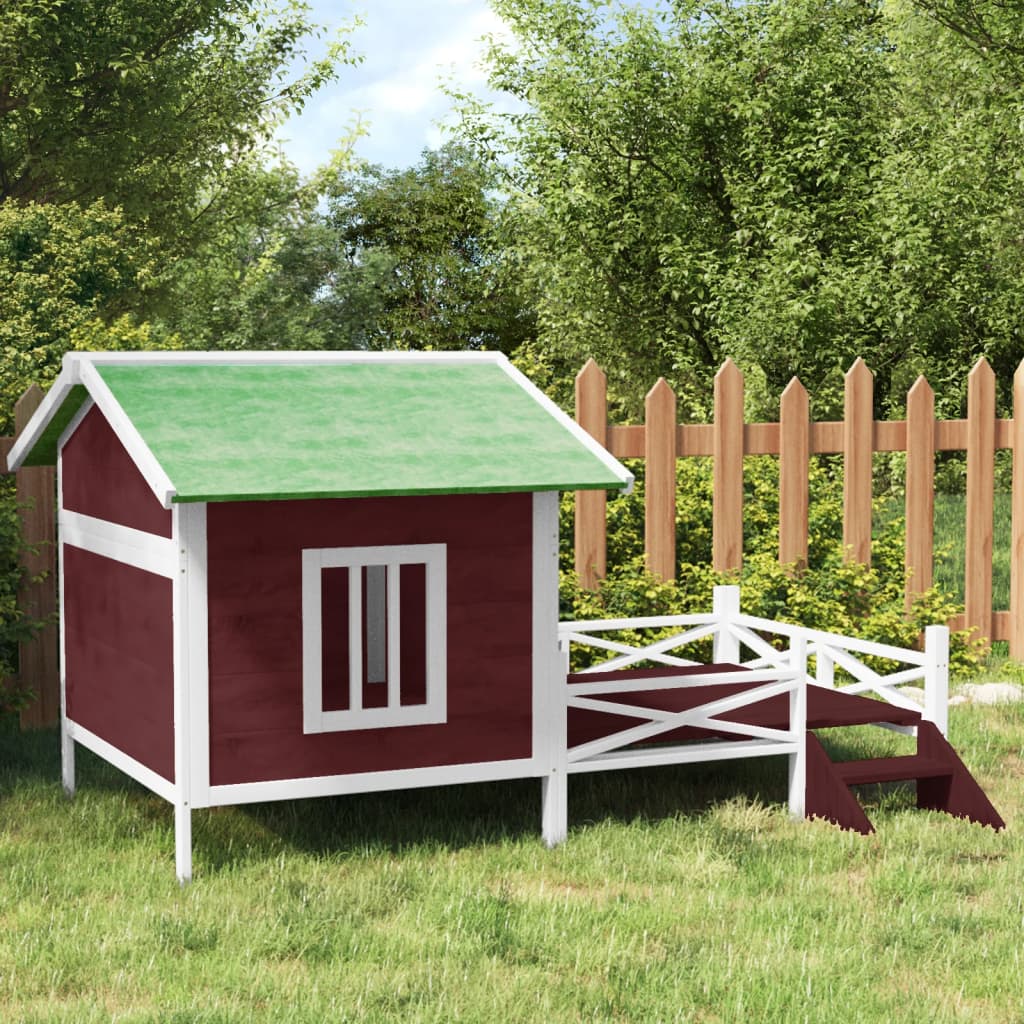 VidaXL Hondenhok 159x120x88,5 cm massief grenenhout mokkakleurig