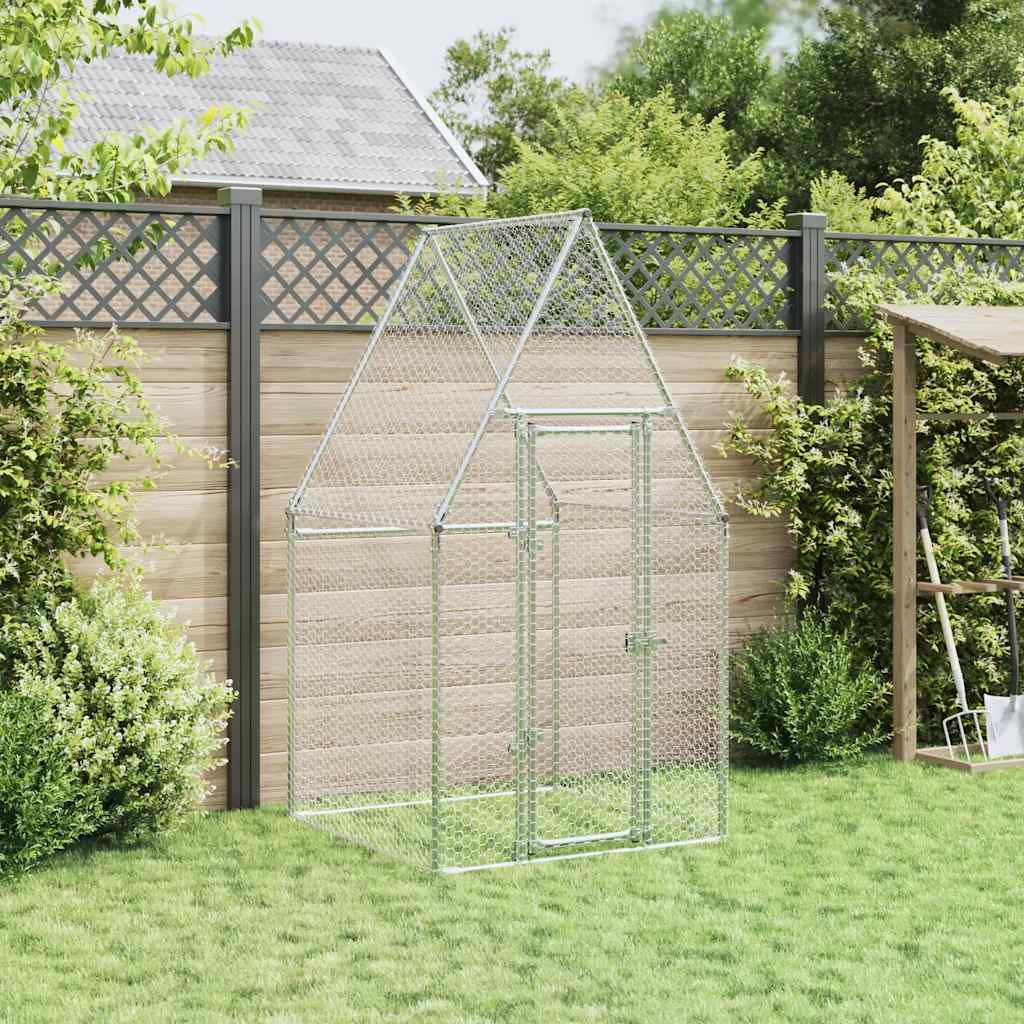 VidaXL Kippenhok 100x100x190 cm gegalvaniseerd staal zilverkleurig