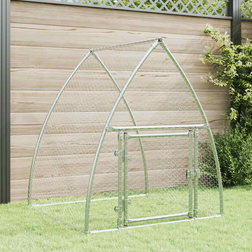 VidaXL Kippenhok 100x105x120 cm gegalvaniseerd staal zilverkleurig