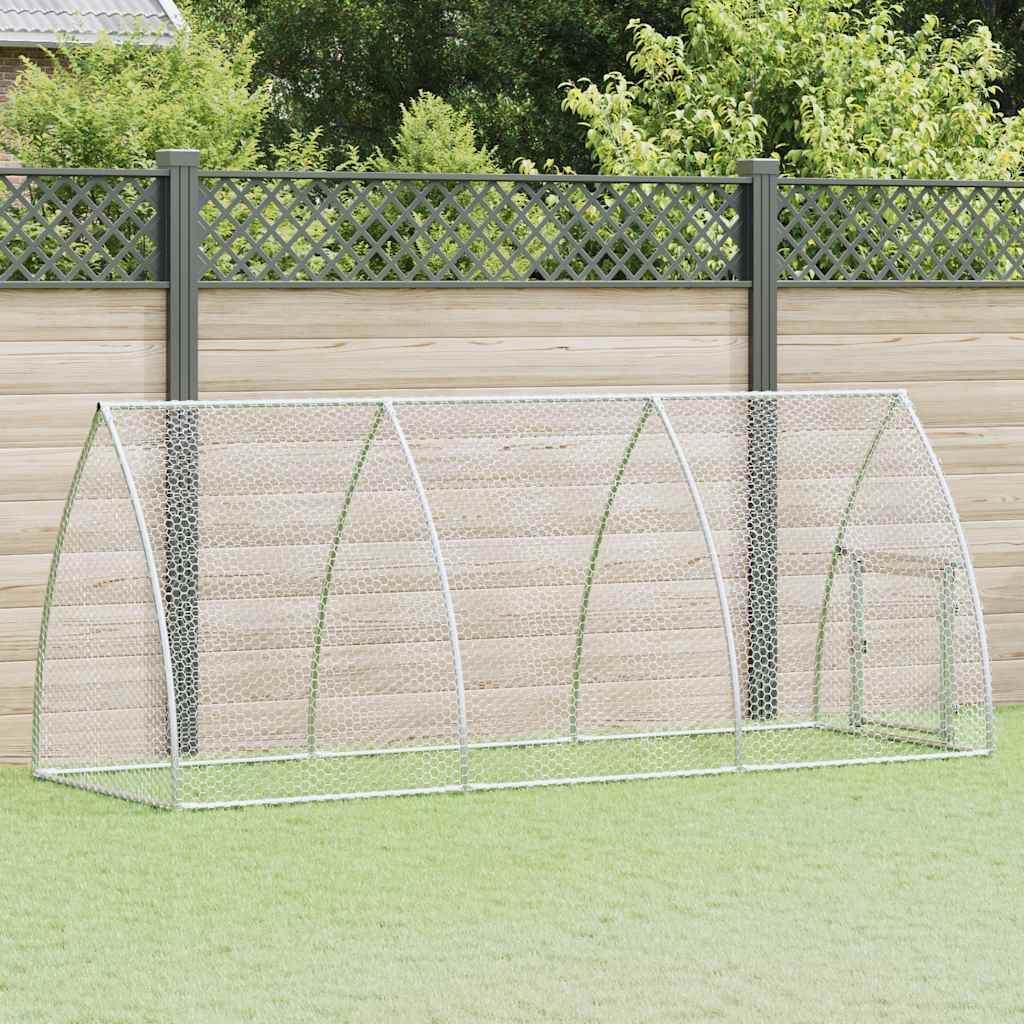 VidaXL Kippenhok 300x105x120 cm gegalvaniseerd staal zilverkleurig
