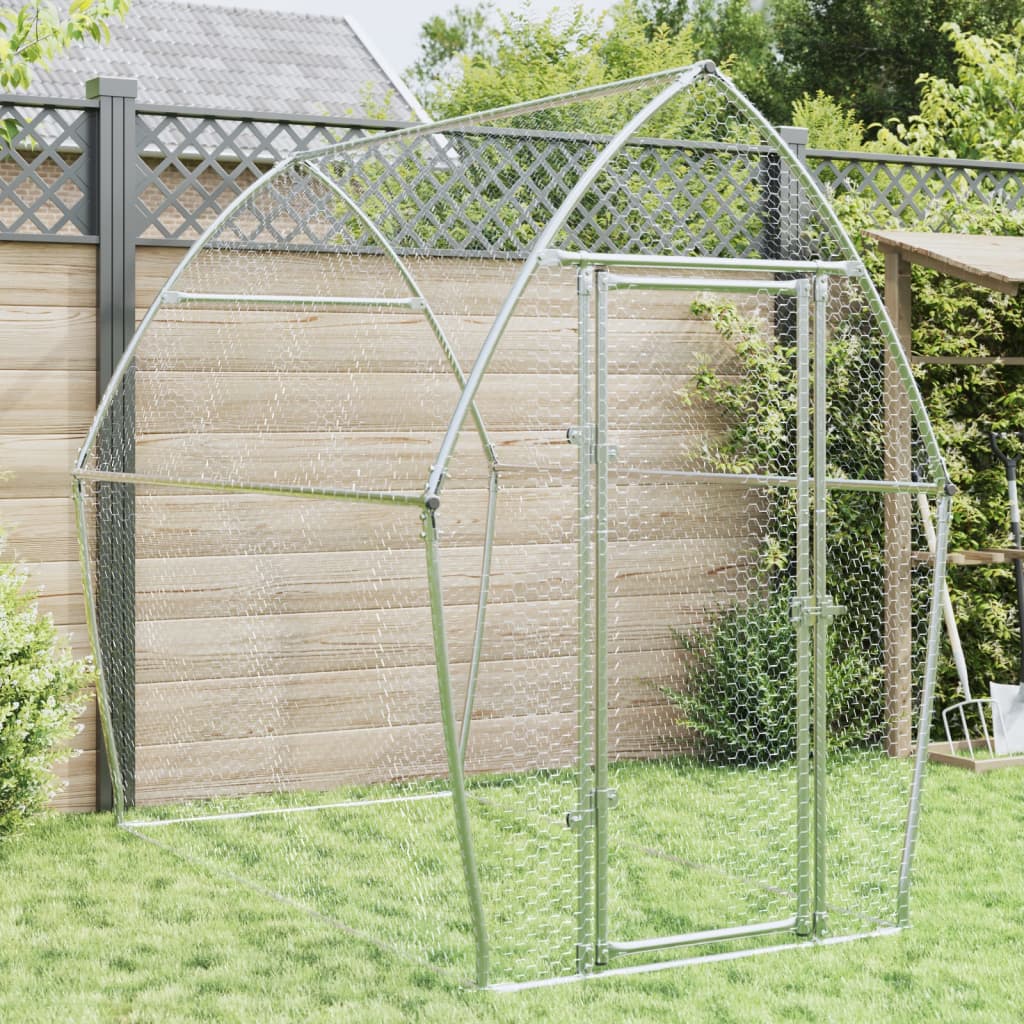 VidaXL Kippenhok 200x105x182 cm gegalvaniseerd staal zilverkleurig