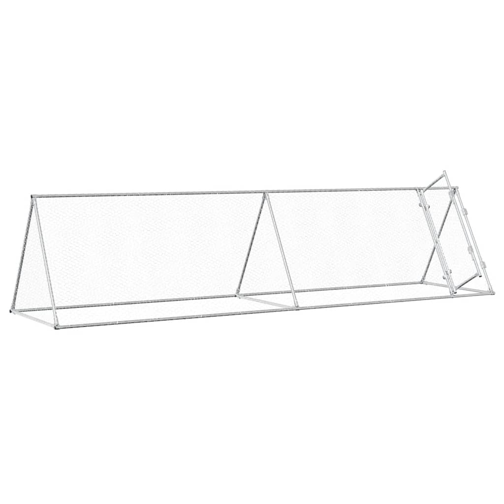VidaXL Kippenhok 400x105x91 cm gegalvaniseerd staal zilverkleurig