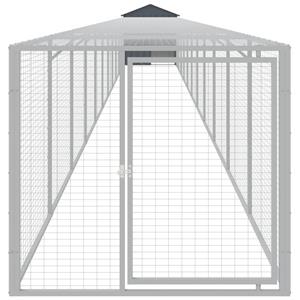 vidaXL Kippenhok met ren 117x1221x123 cm staal antracietkleurig