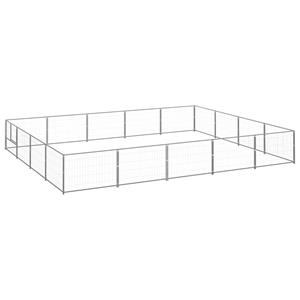 VIDAXL Hundezwinger Silbern 20 M² Stahl