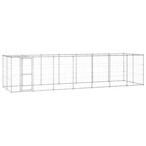 vidaXL Hondenkennel met dak 16,94 m² gegalvaniseerd staal