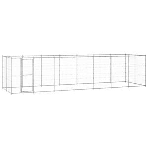 vidaXL Hondenkennel 16,94 m² gegalvaniseerd staal