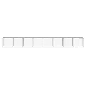vidaXL Kippenhok met dak 803x98x90 cm gegalvaniseerd staal lichtgrijs