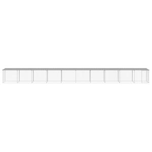 vidaXL Kippenhok met dak 1003x98x90 cm gegalvaniseerd staal lichtgrijs