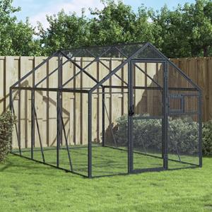 vidaXL Volière 1,79x3x1,85 m aluminium antracietkleurig