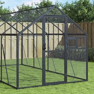 vidaXL Volière 1,79x6x1,85 m aluminium antracietkleurig