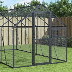 vidaxl Volière 1,79x2x1,85 m aluminium antracietkleurig