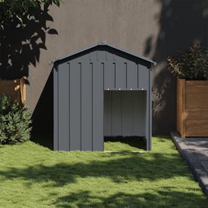 vidaxl Hondenhok met dak 117x103x123 cm gegalvaniseerd staal antraciet